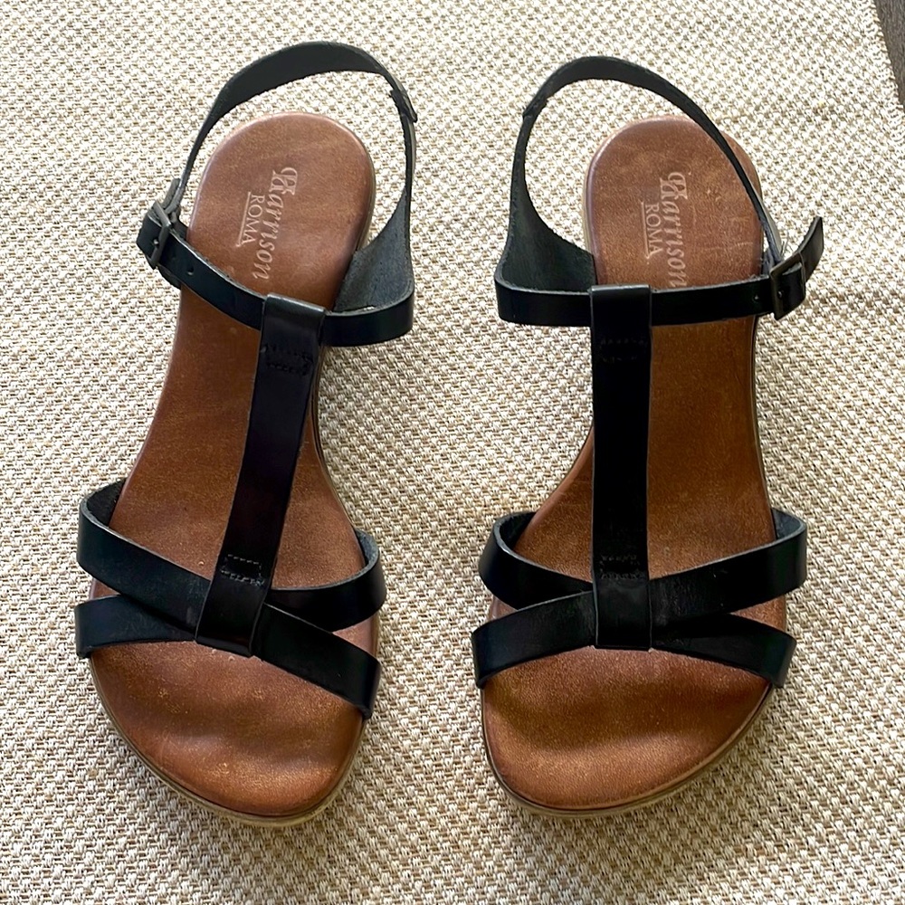 Italian hand made leather sandals.  Size 36 (5.5- 6)